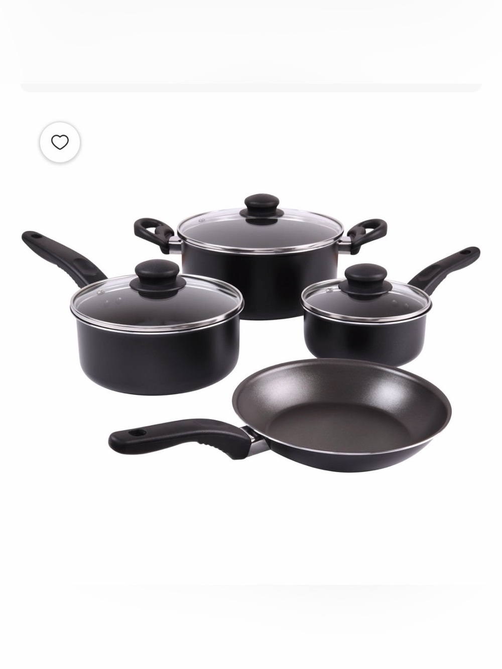 Tools Of The Trade Basics Black 7-Piece Non Stick Aluminium Cookware Set